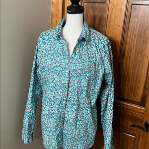 Croft & Barrow Green Floral Blouse